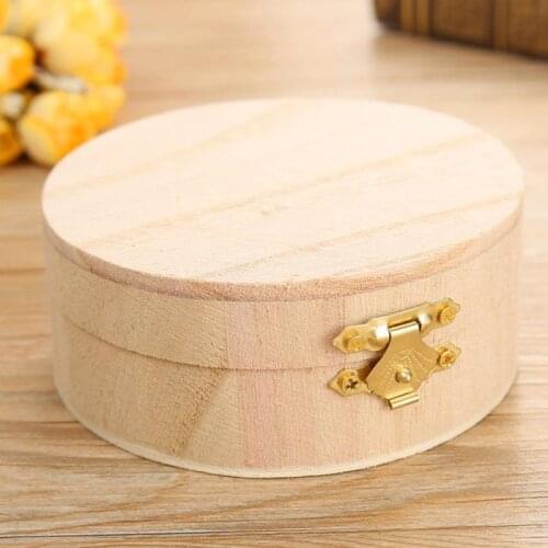 Round Wooden Storage Box Jewelry Watch Ring Necklace Bracelet Gift Wooden Storage Box Gift Home Case Dropshipping