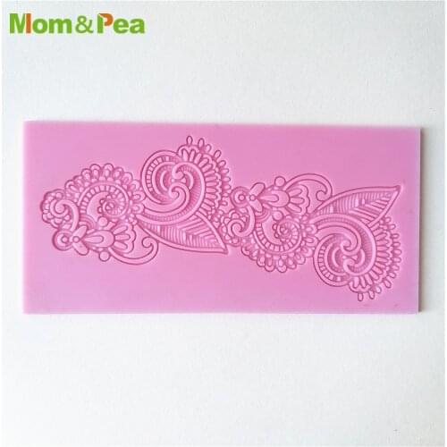 KCL513 Phoenix Like Small Lace Pad Silicone Mold Sugar Paste Fondant Cake Decoration 3D Mould