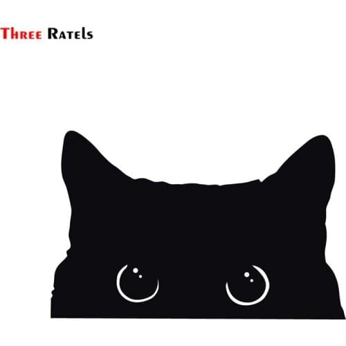 Three Ratels FD683 Curious Peeking Kitty Cat Black Indoor Outdoor Vinyl Decal Waterproof Personalized Stickers