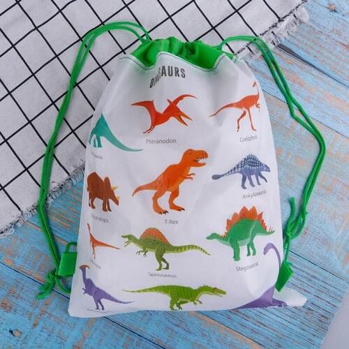 Dinosaur Gift Bag Non-woven Bag Backpack Kids Travel School Drawstring Bags