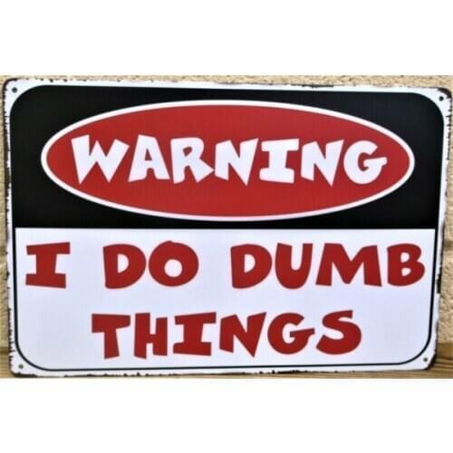 Warning metal sign vintage cafe pub motorcycle retro plaque garage kitchen