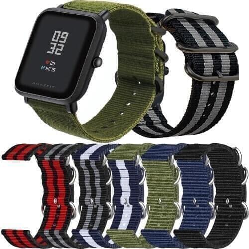 20mm nylon Strap For Xiaomi Huami Amazfit Bip S Lite Smart band Bracelet for Amazfit Bip Strap Replacement Belt Accessories