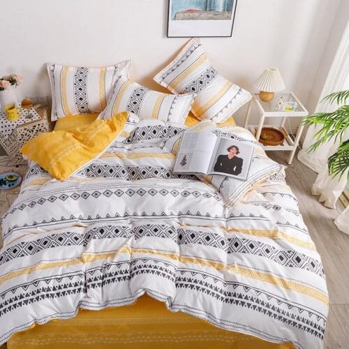 Sejms Simple Style Home Textile Sanding Quilt Cover Soft Skin-Friendly Oversized Four-Piece Bedding Comforter Bedding Sets