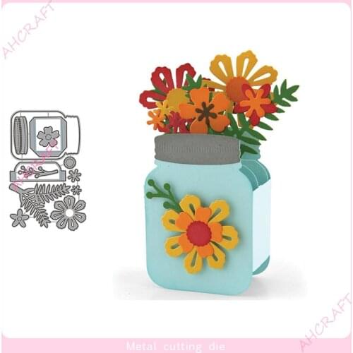 Flower Jar Metal Cutting Dies for DIY Scrapbooking Photo Album Decorative Embossing Paper Card Crafts Die 2021