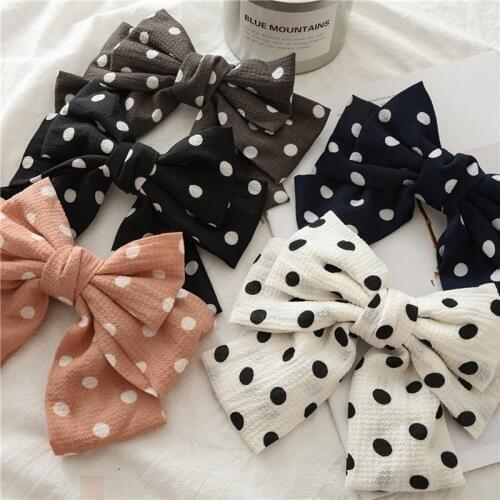 Spring / Summer 2020 Bow Hairpin Large Polka Dot Bow Spring Hair Accessories