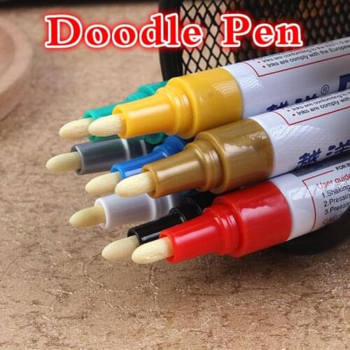 Waterproof Cars Tyres Pen Doodle Marker Pens Waxing Sponge Paint Universal Marker Pens Permanent Household 12 Colors Optional