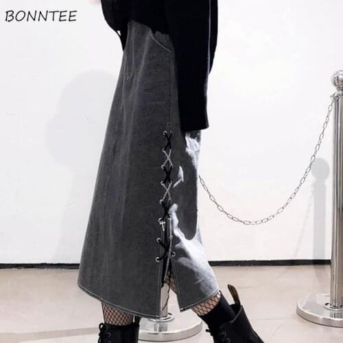 Skirts Women Vintage Spring Fashion High Street Korean Style All Match Designs Female Students Casual Cozy Mujer De Moda Hipster