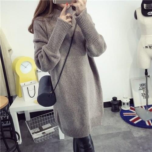 Turtleneck Sweater Women 2020 Half High Neck Pullover Sweater Autumn Winter Warm Bottoming Shirt Loose Casual Thick Pullover Top