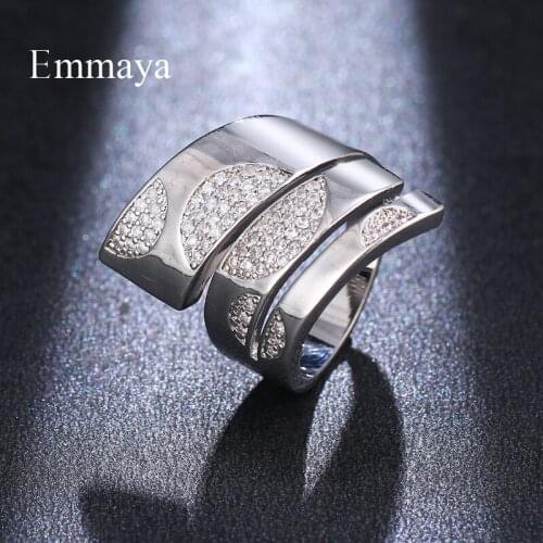 Emmaya Women Distinctive Snake Shape Cubic Zircon Fashion Statement Ring simplicity Form Leader' Choice In Banquet