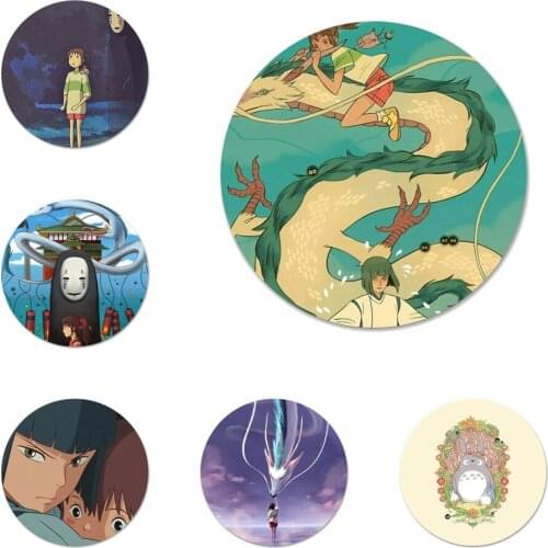 58mm Cartoon Studio Ghibli Spirited Away Totoro Icons Pins Badge Decoration Brooches Metal Badges For Backpack Decoration
