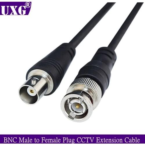 1PCS BNC Male to Female Plug CCTV Extension Coaxial Line Cord Cable Male to Male Security Monitoring 0.5m 2m 3M 3.3ft Long Black