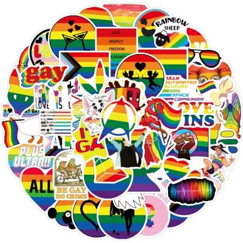 10/30/50PCS Colorful Gay Ally Rainbow Stickers Motorcycle Travel Luggage Guitar Skateboard Waterproof Funny Decal Sticker Gift