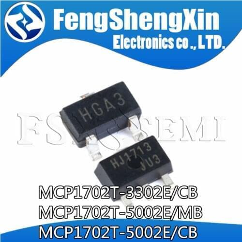 10pcs/lot MCP1702T-5002E/MB SOT-89 MCP1702T-5002E SOT MCP1702T-5002 SMD MCP1702T MCP1702 SMD LDO Regulator IC