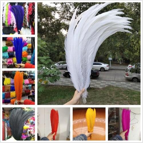 More Colors Wholesale 20/50/100pcs Silver Pheasant Feathers 75-80cm/30-32inch DIY Jewelry Stage Performances Decoration
