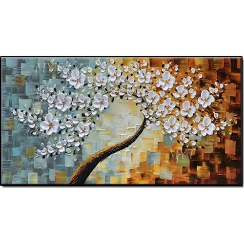 3D Knife Flower Oil Painting Wall Art Home Decor Picture Modern Hand Painted Oil Painting On Canvas Wedding Decoration No Framed