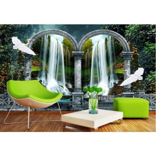 Waterfall Door 3d wallpaper TV background wallpaper the living room sofa backdrop mural Home Decoration