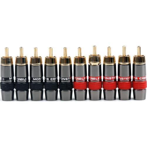Areyourshop High Quality RCA 8mm Cable Plug Copper Gold Connectors
