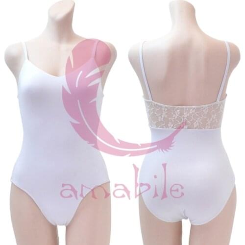 Ballet Dance Gymnastics lace back tank strap leotard AL0185