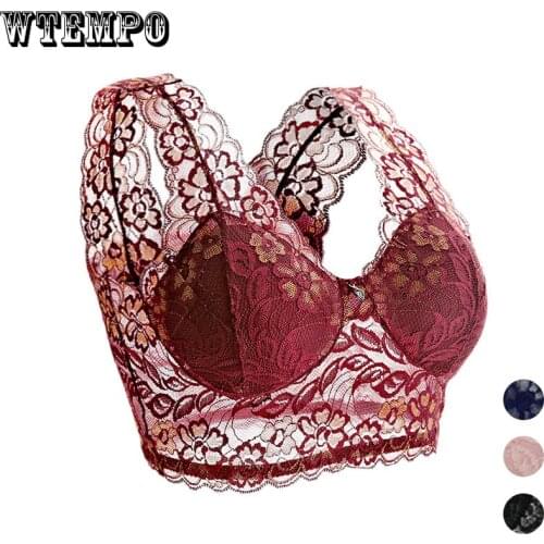 Seamless Floral Lace Sexy Bras Women Wide Strap Bra Crop Top Wireless Free Brassiere Plus Size Underwear Bralette for Female