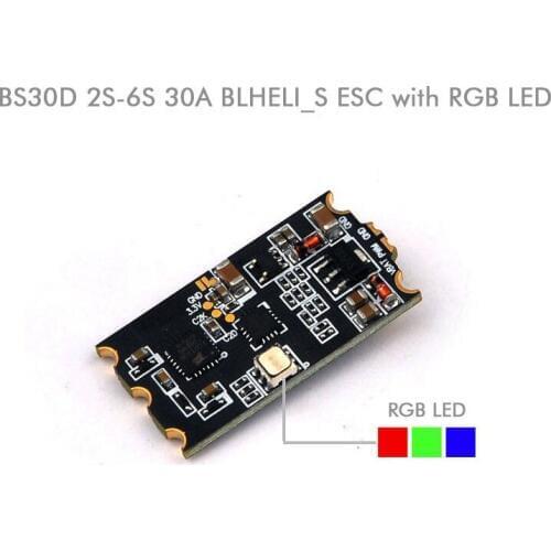 BS30D BLHeli-S 30A 2-6S ESC with RGB LED Dshot for FPV Racing Drones