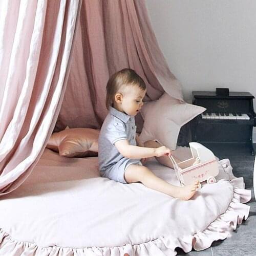 Childrens baby play blanket Lace solid color crawling mat Stroller quilt Air-conditioning quilt Childrens room decoration