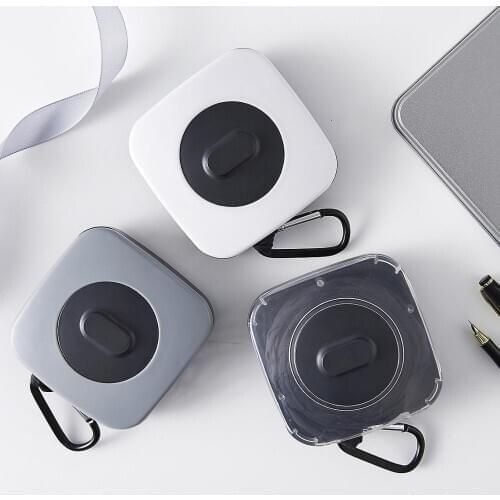 Household Portable Rotatable Open Grocery Shopping Bag Storage Box Mini Eco-friendly Nylon Trash Bag Case with Lanyard for Trip