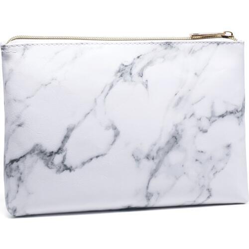 Marbling Travel Makeup Bag Waterproof PU Cosmetic Organizer CaSE for Makeup Brush