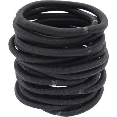 20 Pcs/lot 4mm thickness Adult Black Color Elastic Hair Ties Girls' Hair Ropes Women Ponytail Holder PT008