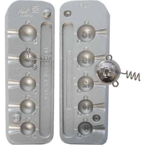 Mould fishing lead Gr.15-20-25-30-35 N ° 10 stainless steel hooks Small + N ° 5 Spiraline S1 free gift