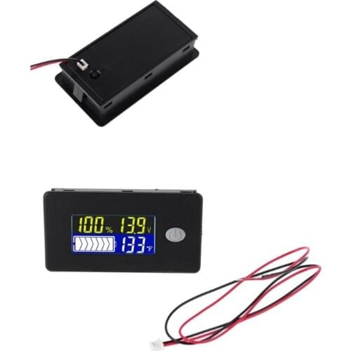 Li-ion Lifepo4 Lead acid Battery Capacity Indicator 12V 24V 36V 48V 60V 72 Display LCD Voltmeter Temperature Meter Tester