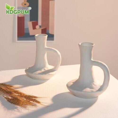 Modern Handmade Ceramic Vase Retro Flower Arrangement Flower Insert Ins Nordic Hydroponic Home Decoration Ornaments Photo Props