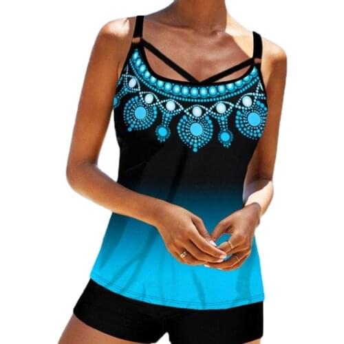 Summer New Womens Large Size Split Leaf Print Covering Belly Slimming Swimsuit Swimwear
