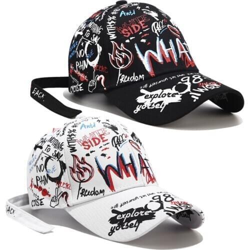 Fashion Personality Graffiti Baseball Cap Womens Korean Cotton Summer Outdoor Sunhat Mens All-match Casual Sport Caps