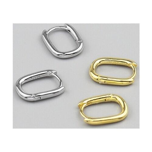 U Shape Metal Earrings For Women Geometric Rectangle Charm Small Cute Fashion Jewelry Accessories Pendant Wholesale