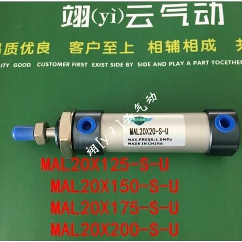 MAL20X125-S-U/X150-S-U/X175-S-U/X200-S-U Mini cylinder YIYUN brand perform Pneumatic components air tool MAL series
