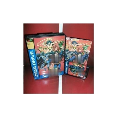MD games card - Justice Game League Task Force Japan Cover with Box and Manual forMD MegaDrive Video Game Console 16 bit MD card