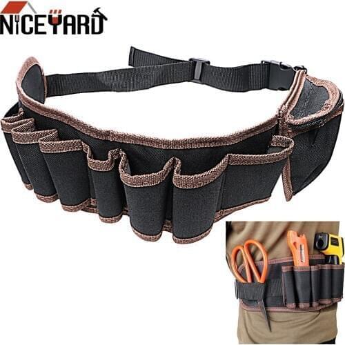 NICEYARD Packaging Waist Tool Bag Electrician Pouch Bag Adjustabe Belt Electricians Tool Storage Portable Holder Tools