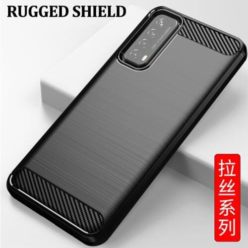 For Huawei Y7a 6.67" Carbon Fiber Cover Phone Bumper Case Full Protection Shockproof Anti Drop Shell