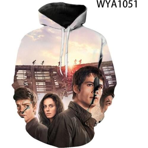 Men Women Children Cool The Maze Runner Pullover Long Sleeve Hoodies 3D Printed Boy Girl Kids Sweatshirt Streetwear Fashion Tops