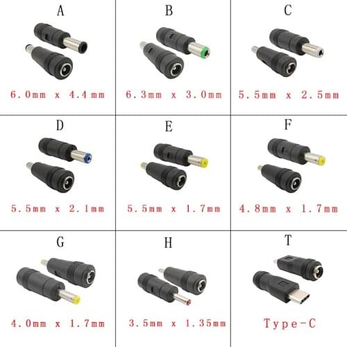 DC Power Male Female Charging Plug Jack Connector 3.5*1.35mm 4.0/4.8*1.7mm 5.5*1.7/2.1/2.5mm6.0*4.4mm Laptop DIY Electronic Plug