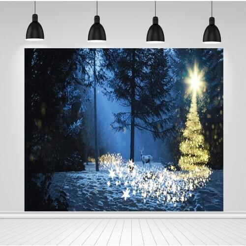 Scopiso Christmas Backdrop Pine Forest Star New Year Newborn Baby Birthday Party Custom Photography Background For Photo Studio