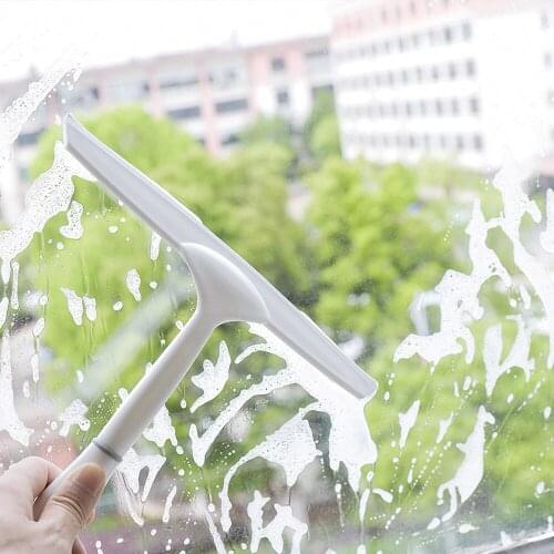 Window Glass Brush with Silicone Scraper Household Window Scraper Cleaning Brush Durable Brush Scraper for Home Glass Cleaning