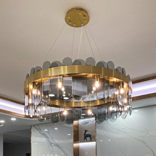 Nordic Glass Gold Chandelier Lighting ceiling LED Hanging lamps Modern Dinning room Kitchen Light Fixtures Home Decor Luminaire