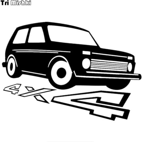 Tri Mishki HZX238 13.8*20cm for vaz lada niva 4x4 funny car stickers Vinyl Decals Motorcycle Accessories sticker reflective