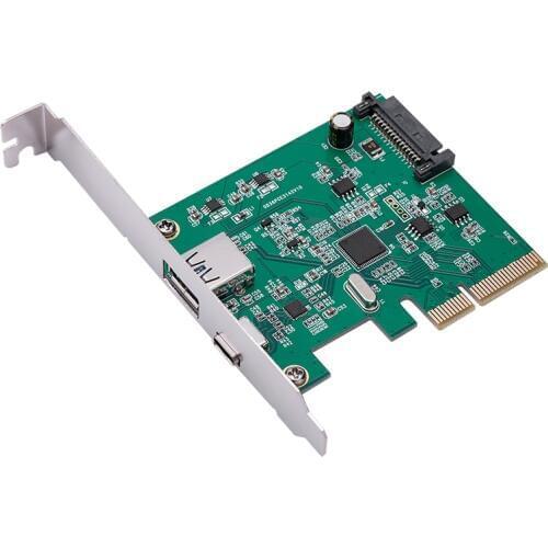PCIE USB Adapter PCI-E USB 3.1 Gen 2 Type-A + Type-c PCI Express Host Controller Card Raiser Adapter 10Gbps ASM3142 Chips for PC