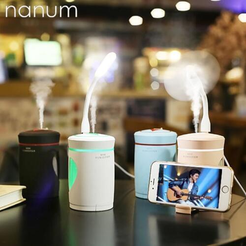 New 4 in 1 Car Woodpecker Humidifier Mini Car Air Fogger Led Night Light USB Fan Essential Oil Diffuser Mobile phone holder