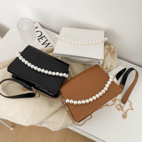 Shoulder Bag Female Designer Handbag Purse Crossbody Bag Backpack Women Beaded Chain Fashion 2021 New PU Leather Diamond Lattice