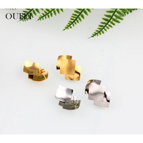 OUFEI Woman Vogue 2019 Women Earring Stainless Steel Earrings For Women Stud Earrings Indian Jewelry Accessories