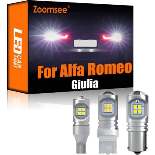 Zoomsee 2Pcs White Reverse LED For Alfa Romeo Giulia 2017-2020 Canbus Exterior Backup No Error Rear Tail Bulb Light Vehicle Lamp
