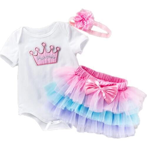 1 Year Baby Girl Dress Princess Girls Party Bow Tutu Dress Toddler Kids Clothes Baby Baptism 1st First Birthday Outfits Vestidos